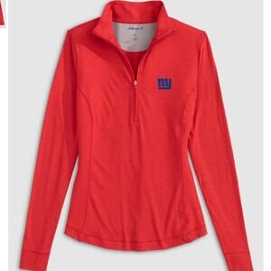 Johnnie-O NY Giants Red Performance 1/4 Zip Pullover Top Size Small